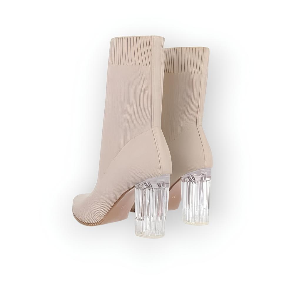 Kiras - Enkelsok Laarzen met Transparante Hak