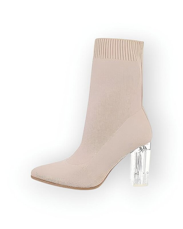 Kiras - Enkelsok Laarzen met Transparante Hak