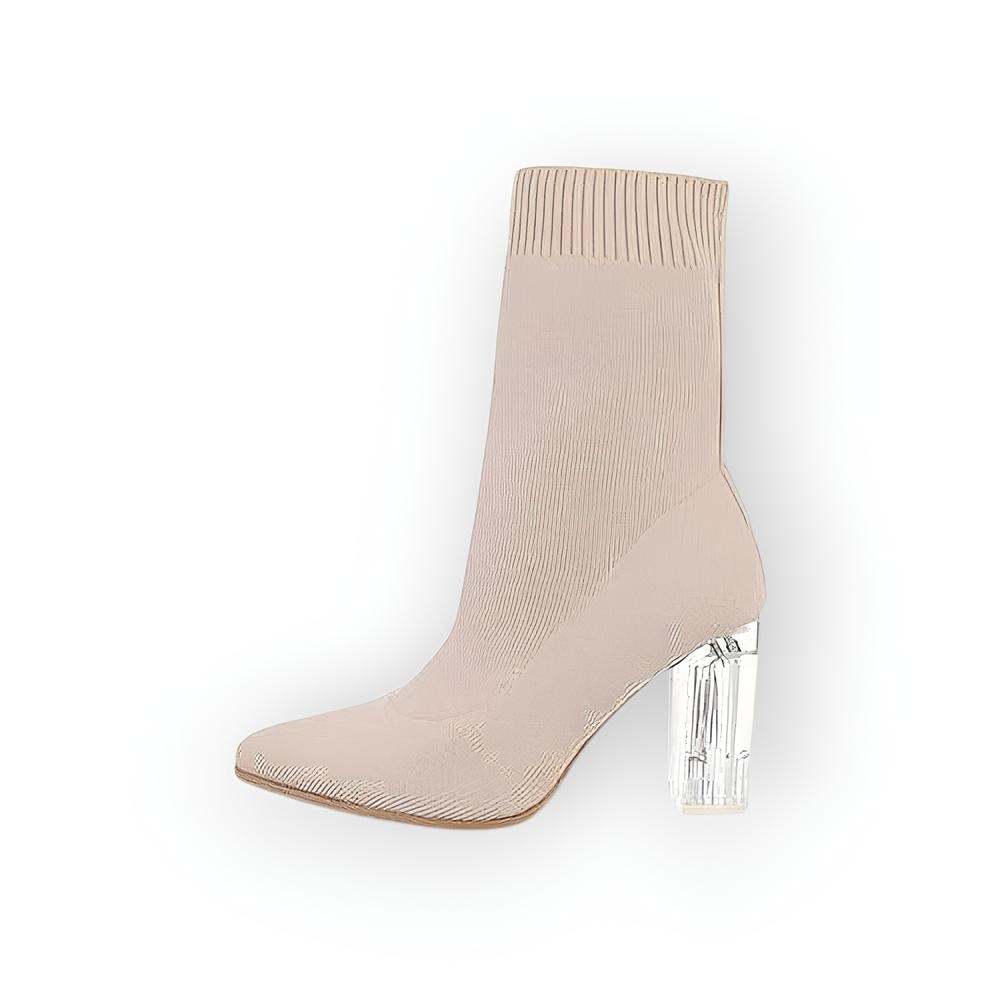 Kiras - Enkelsok Laarzen met Transparante Hak