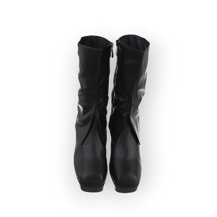 Lira – Elegante Enkelboots met Flapdetail, Comfortabele Hak - Ritssluiting
