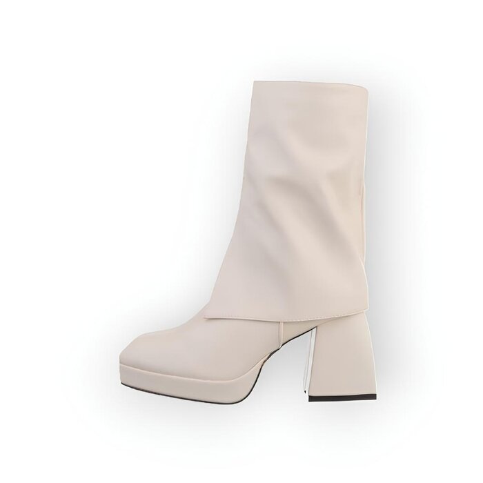 Lira – Elegante Enkelboots met Flapdetail, Comfortabele Hak - Ritssluiting