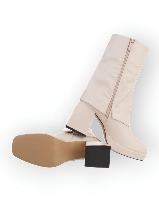 Lira – Elegante Enkelboots met Flapdetail, Comfortabele Hak - Ritssluiting
