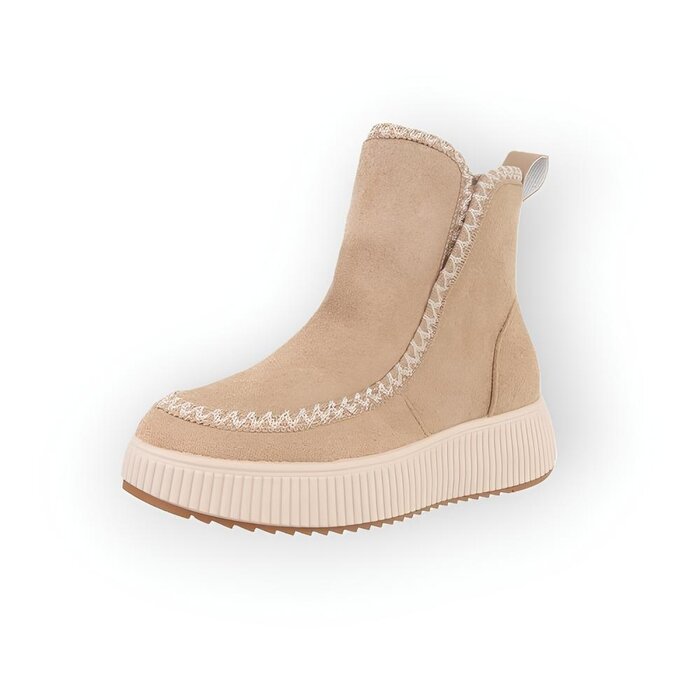 Seleste – Suedine Enkelboots met Contrasterend Sierstiksel en Luxe Afwerking