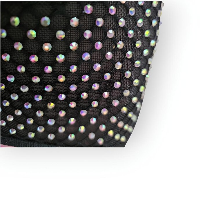 Noir – Slippers -  Comfortzool - Strass Steentjes