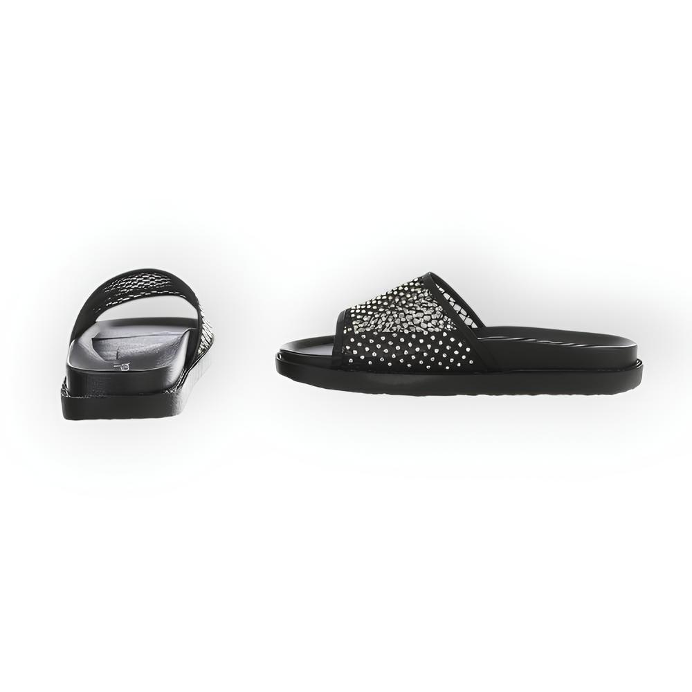 Noir – Slippers - Comfortzool - Strass Steentjes
