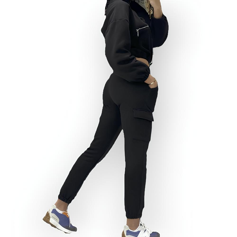 Sallie - Jogging- en Sweatshirt Set – Zwart – Sierrits - Comfort Fit