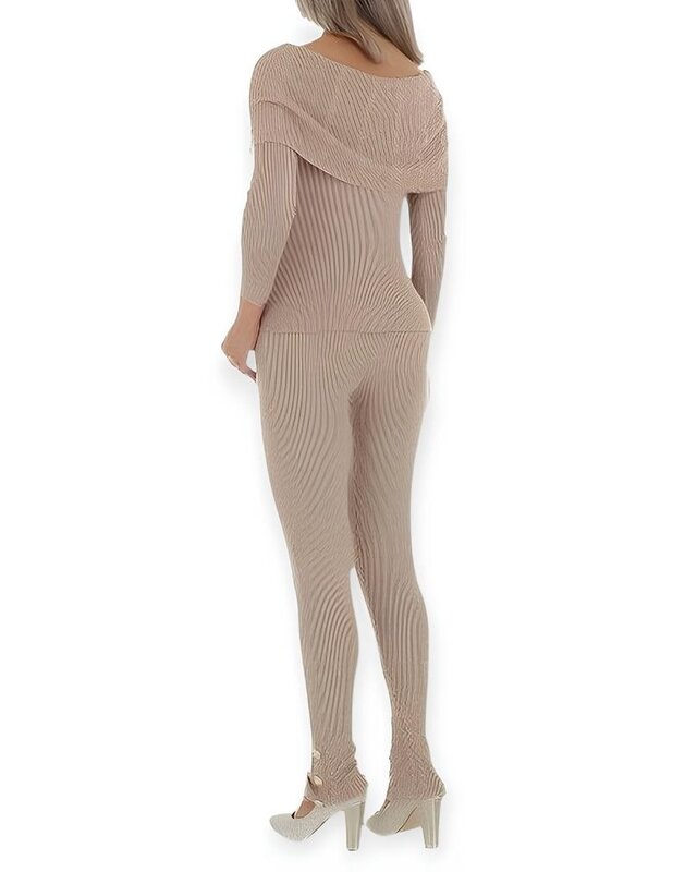 Maé – Tweedelige Set – Ribbelstructuur - Off-Shoulder Top