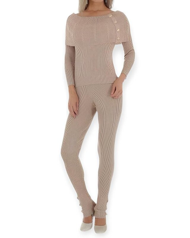 Maé – Tweedelige Set – Ribbelstructuur - Off-Shoulder Top