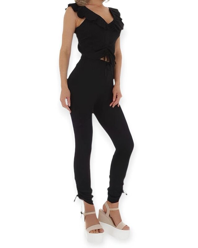 Eline – Tweedelige Set – Mouwloze Top En Broek Met Koorddetails