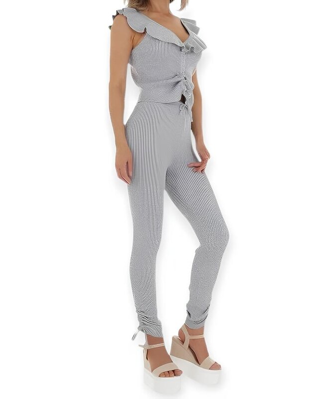 Eline – Tweedelige Set – Mouwloze Top En Broek Met Koorddetails