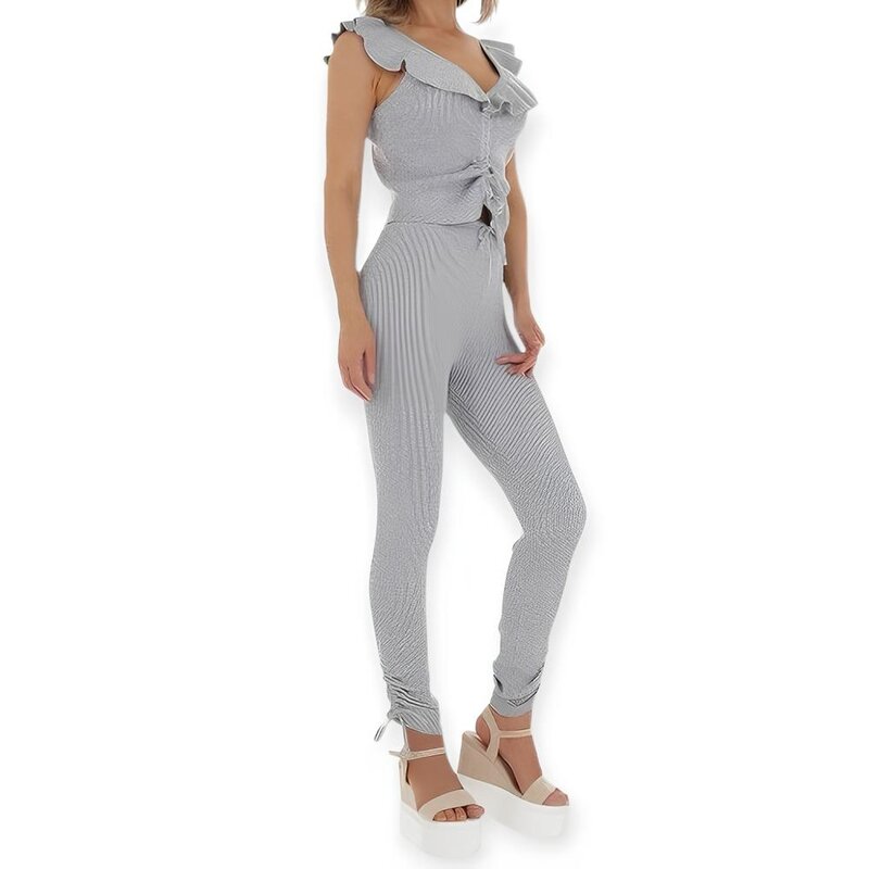 Eline – Tweedelige Set – Mouwloze Top En Broek Met Koorddetails