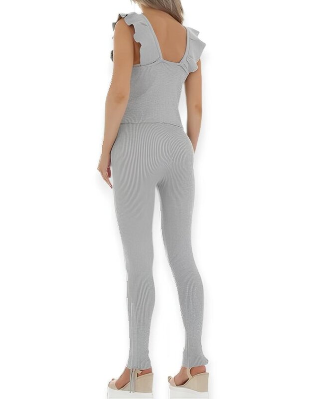 Eline – Tweedelige Set – Mouwloze Top En Broek Met Koorddetails