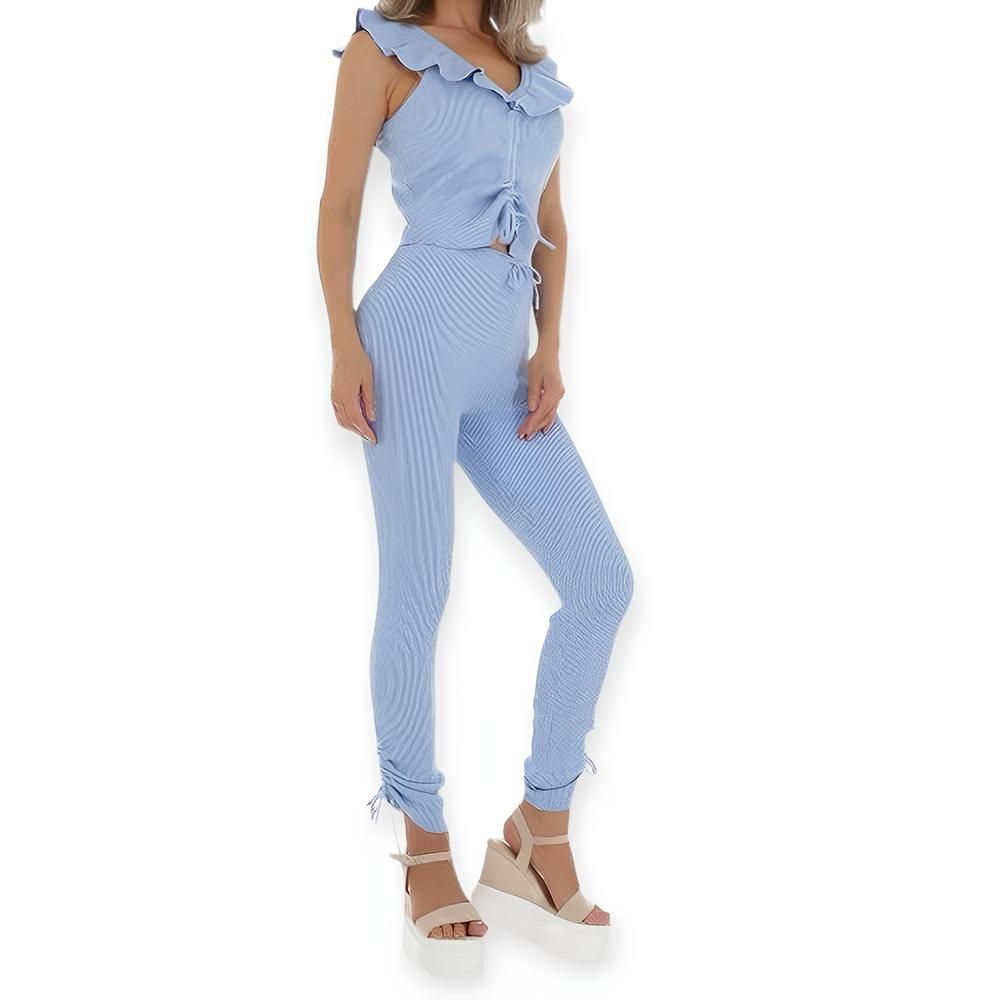 Eline – Tweedelige Set – Mouwloze Top En Broek Met Koorddetails