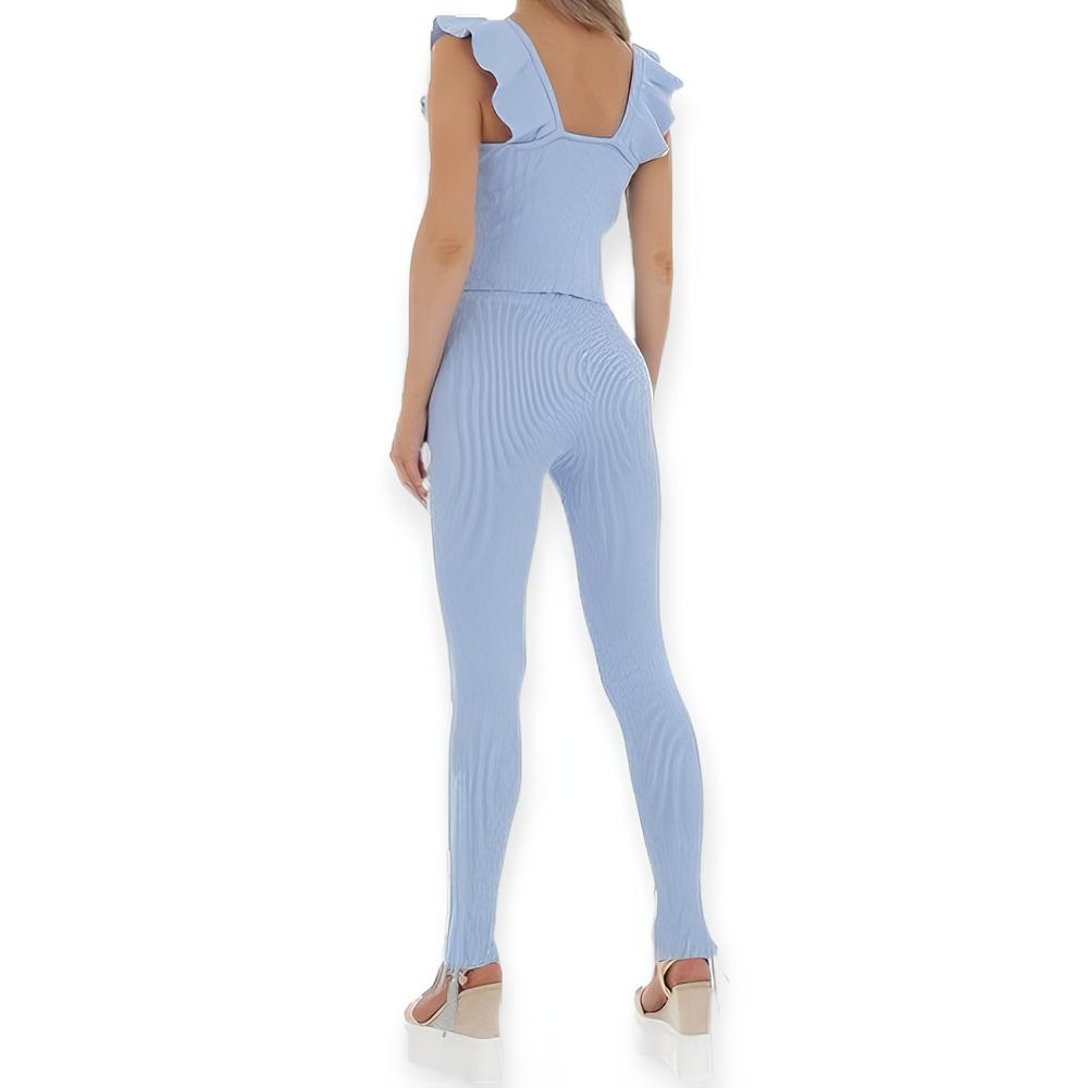 Eline – Tweedelige Set – Mouwloze Top En Broek Met Koorddetails