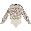 Faith – Bodysuit – Licht Beige Panterprint Met Satijn Glans