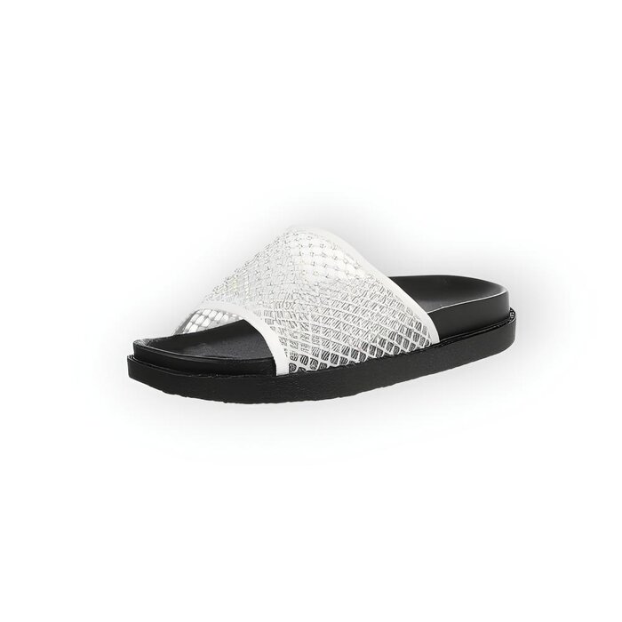 Noir – Slippers -  Comfortzool - Strass Steentjes