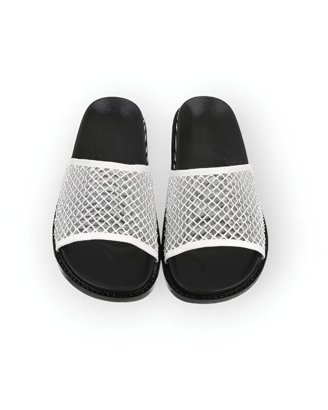 Noir – Slippers - Comfortzool - Strass Steentjes