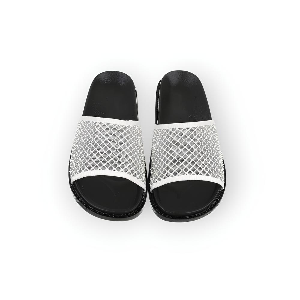 Noir – Slippers - Comfortzool - Strass Steentjes