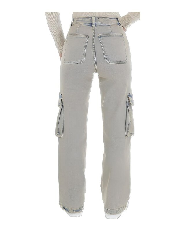 Zandkleurige Vintage Cargo Jeans - Stoere Used Look