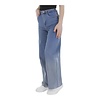 Wijde Metallic Jeans - Luxe Zilveren Coating
