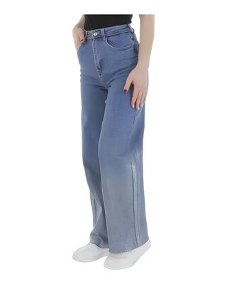 Wijde Metallic Jeans - Zilver
