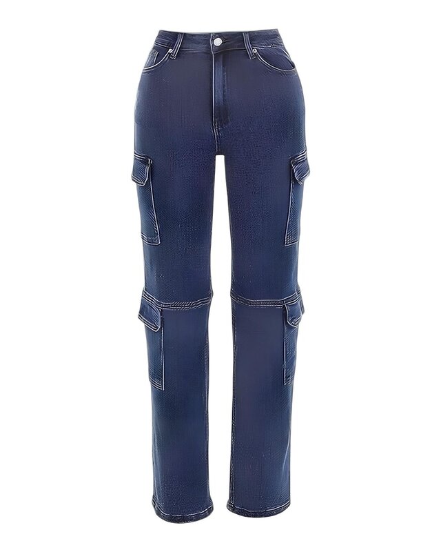 Cargo Jeans - Hoge Taille - Comfortabele Pasvorm