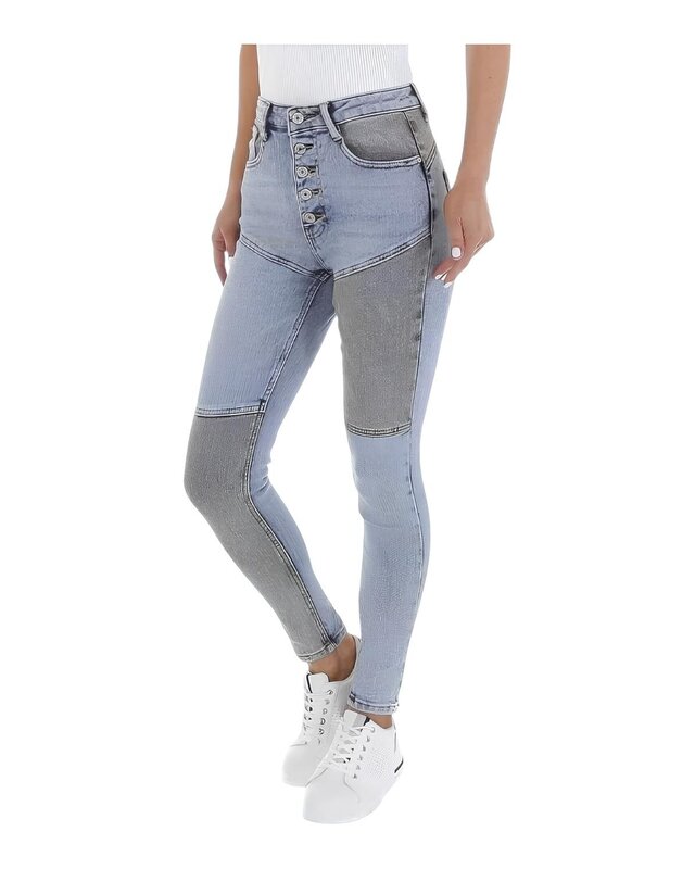Patchwork Skinny Jeans - Hoge Taille