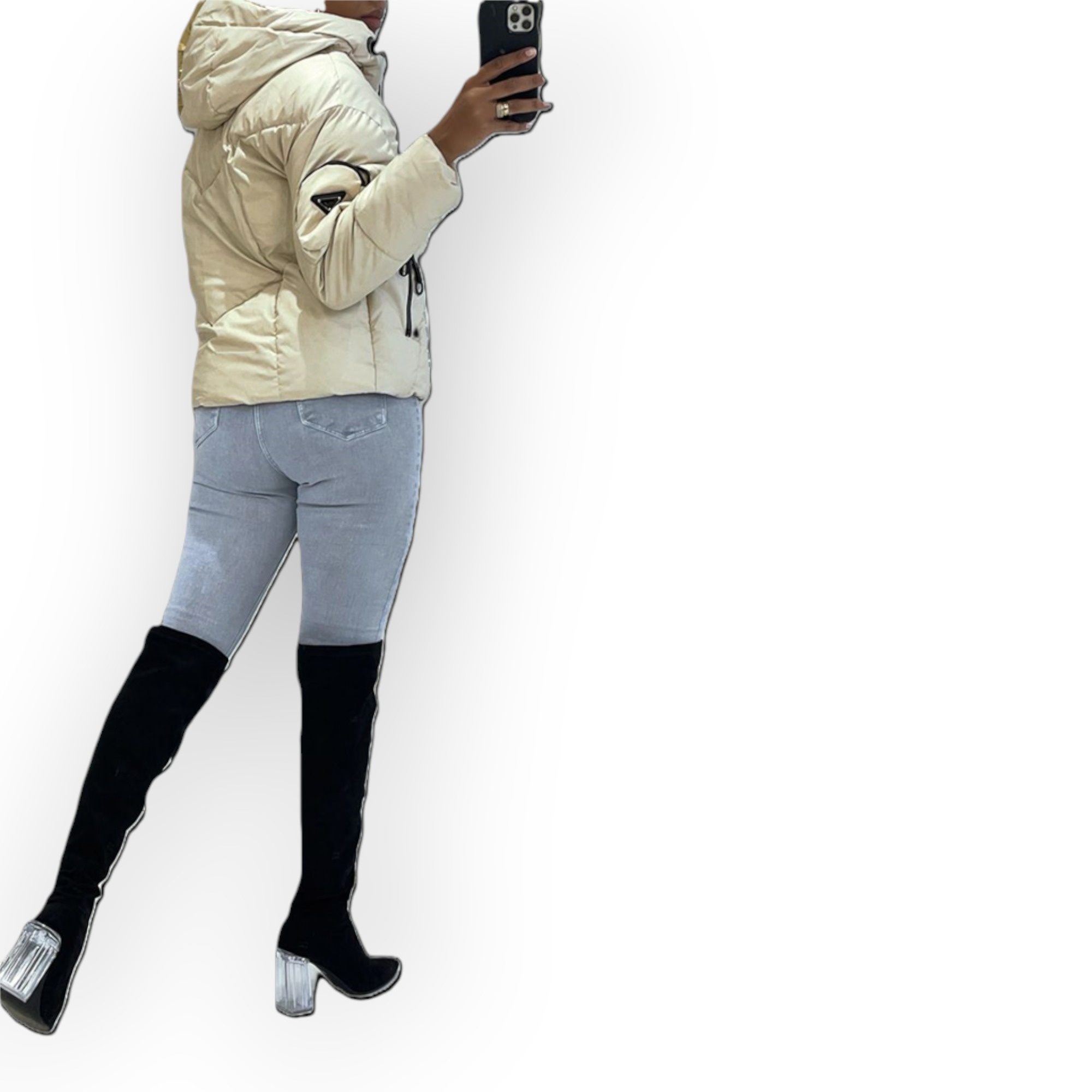 Avelyn Dons jack Luxe Kunstleer - Capuchon