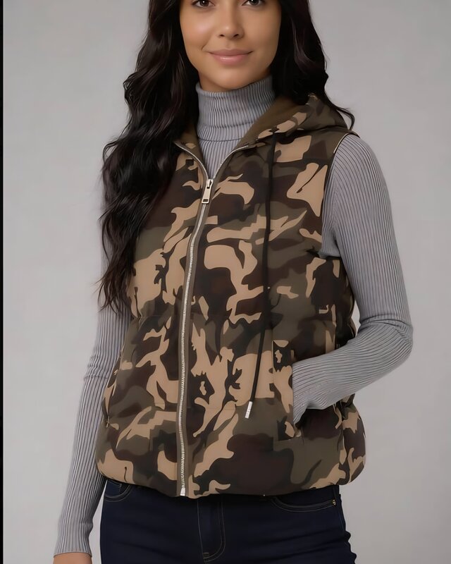 Bodywarmer - Camouflage - Capuchon - Dames