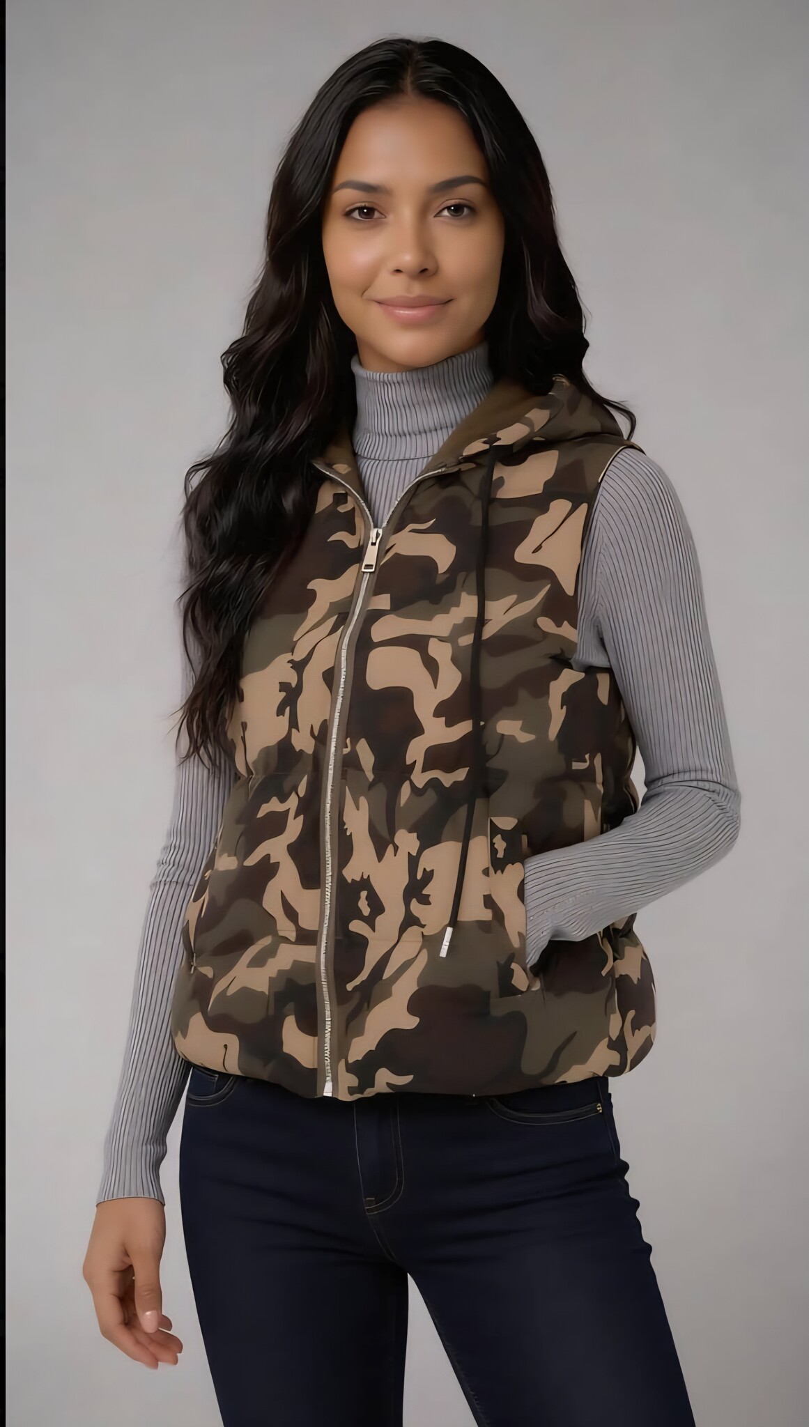 Bodywarmer - Camouflage - Capuchon - Dames