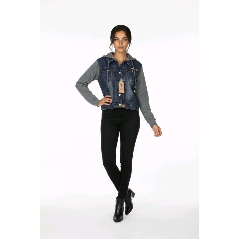 Maelys – Denim Jack Met Afneembare Capuchon