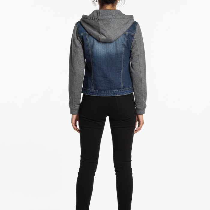 Maelys – Denim Jack Met Afneembare Capuchon