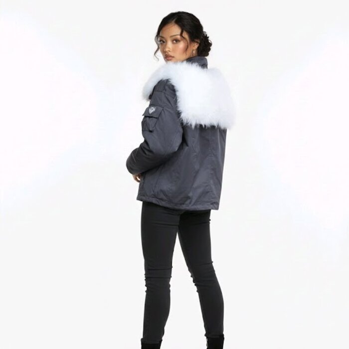 Zareen – Army Jack Met Afneembare Bontkraag