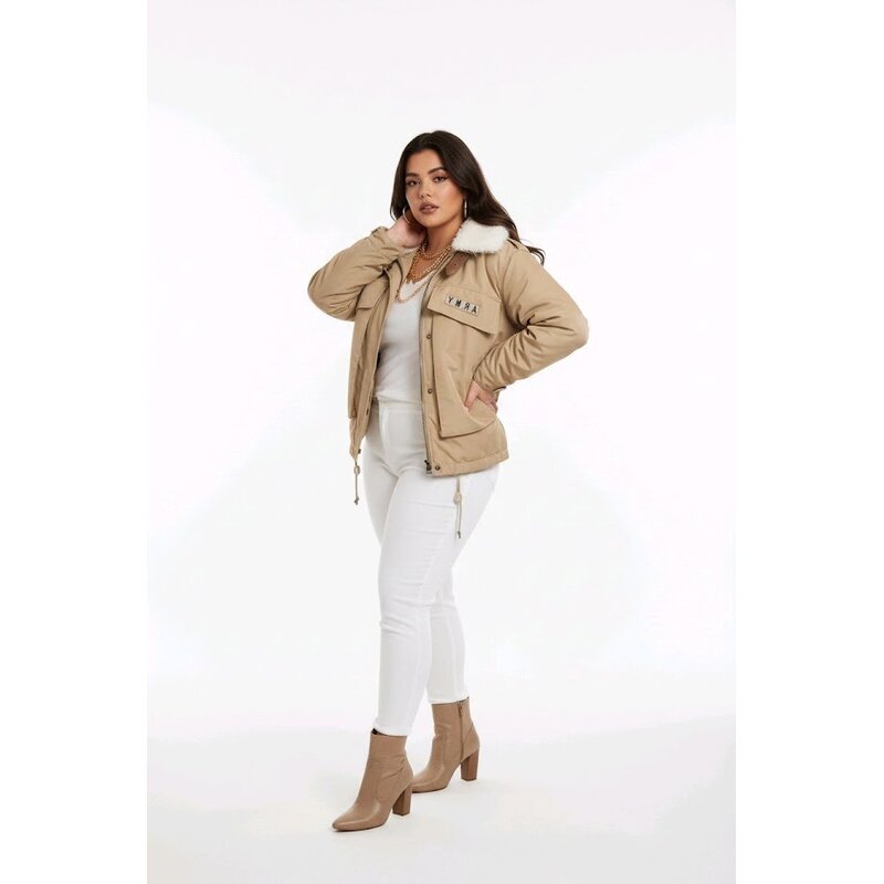 Zareen – Army Jack Met Afneembare Bontkraag