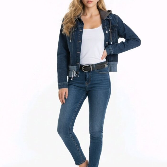 Denim Jack - Grijze Capuchon  - Spijker