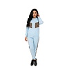Anja - Set 2-Delig Jogging Suit - Luipaard - Sky Blue