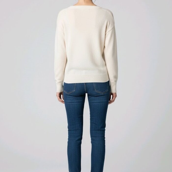 Lioren – Ecru Trui gehaakte retro  Bloemen