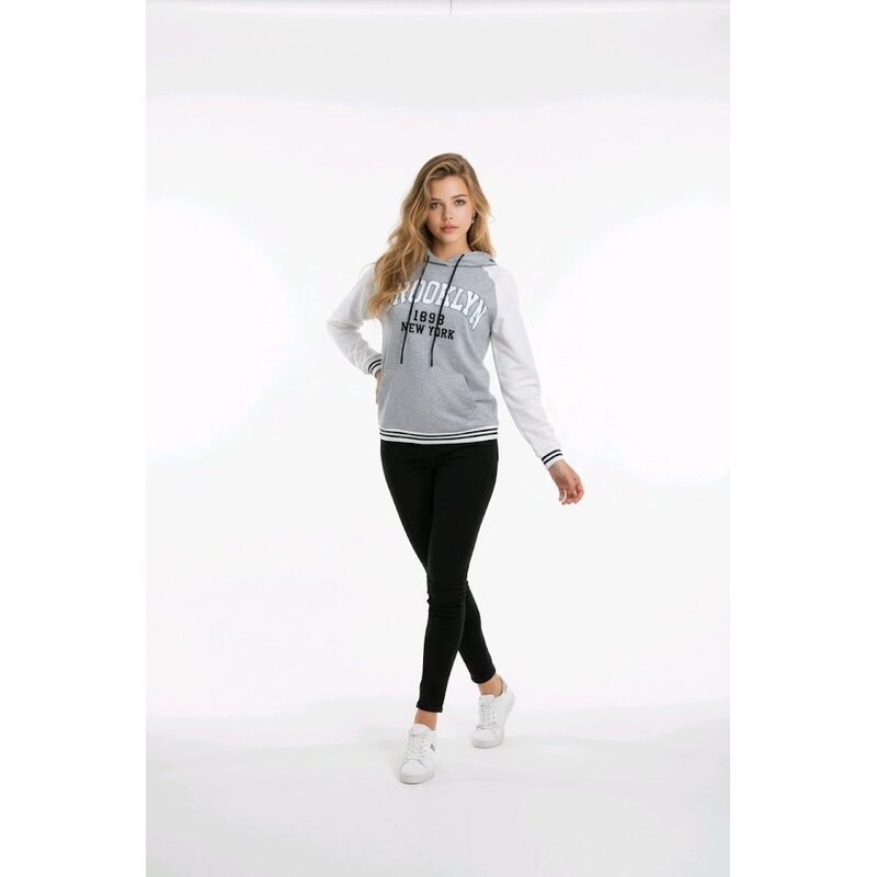 Norvex – Sweater Met Brooklyn Opdruk En Capuchon