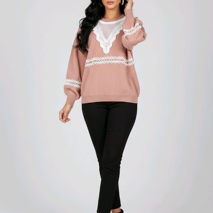 Aveline – Trui Met Witte Broderie Details