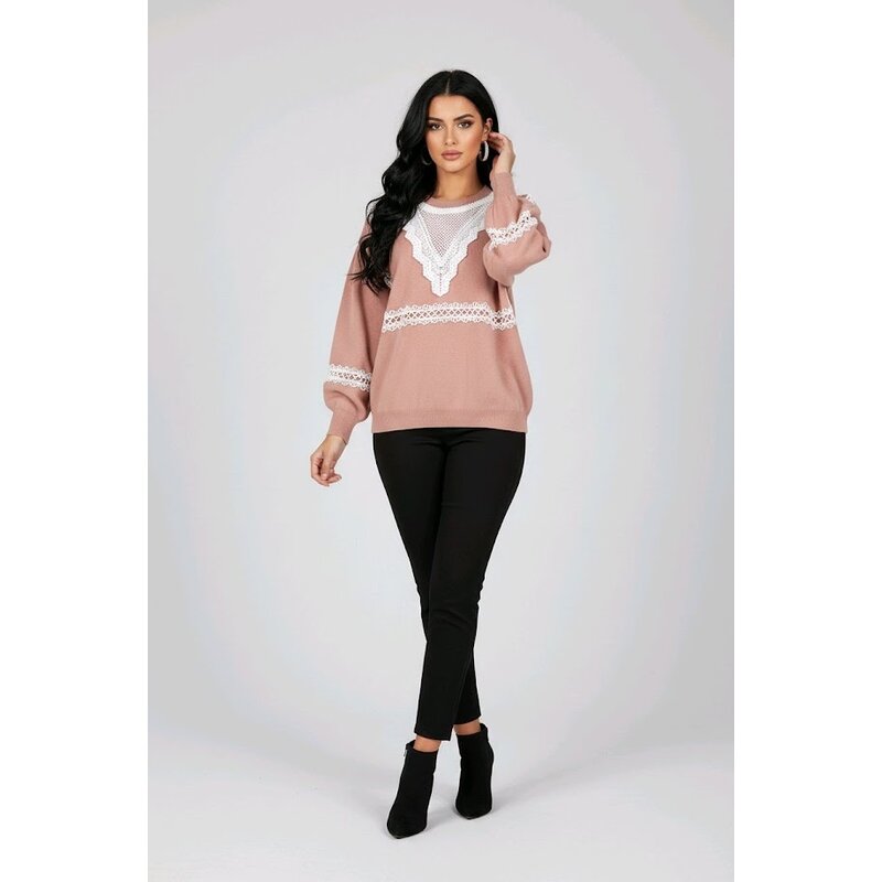 Aveline – Trui Met Witte Broderie Details