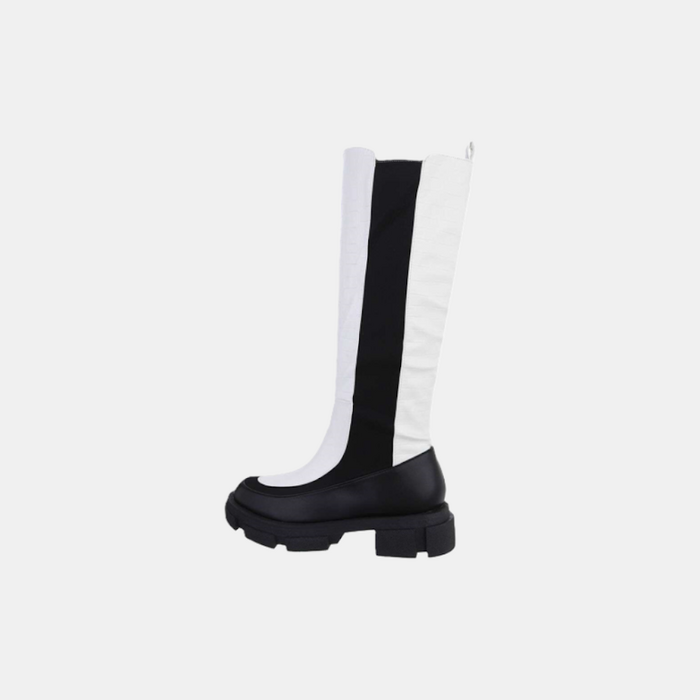 Ziva – Lange Laarzen Met Slangenprint Detail