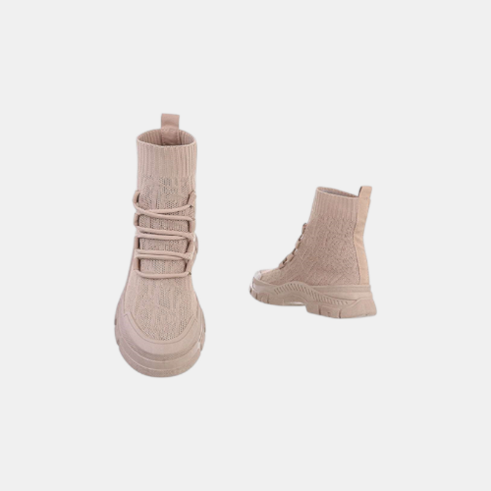 Kaya – Khaki Sok Sneakers Met Veters