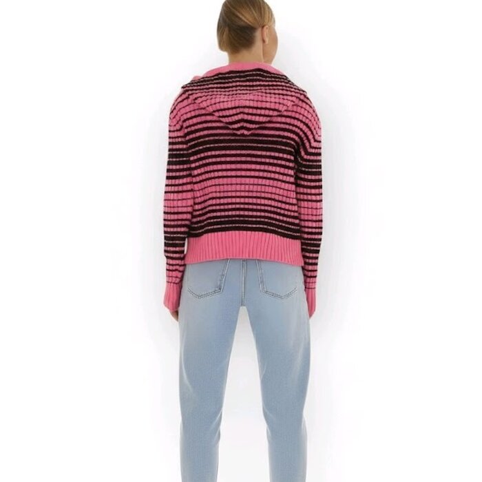 Vest  - Gestreept - capuchon - Dames - Mode