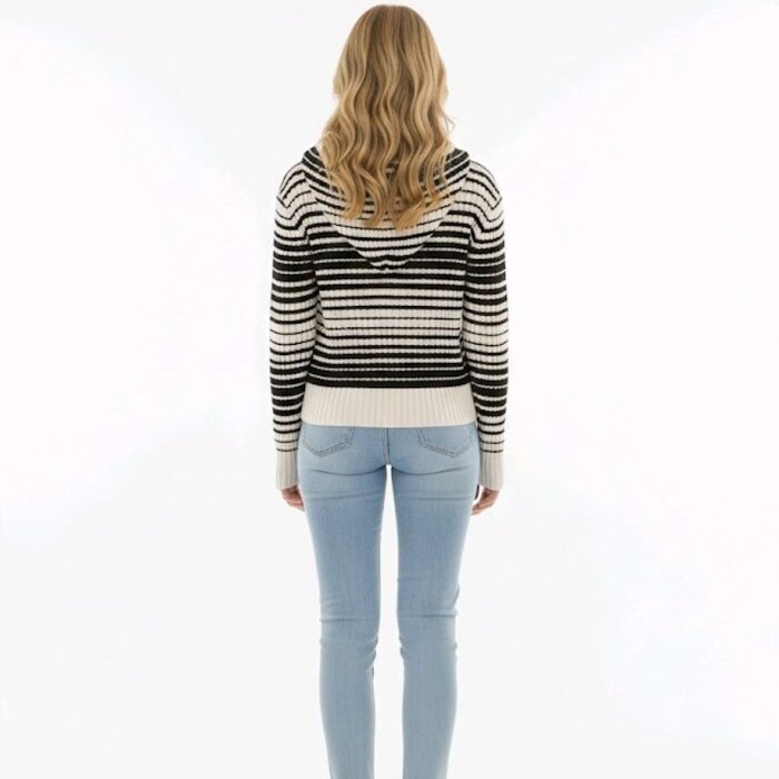 Vest  - Gestreept - capuchon - Dames - Mode