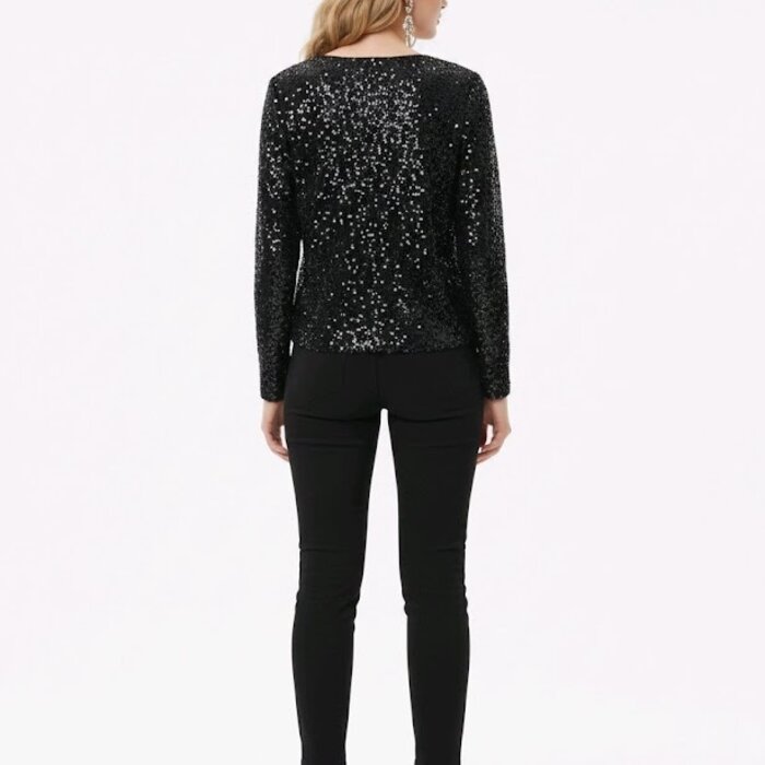 Dames Vest - Pailletten - strik - Glamour