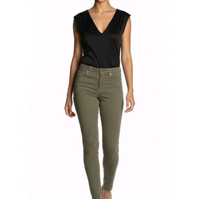 Olivia – Olijfgroene Skinny Jeans Met Hoge Taille