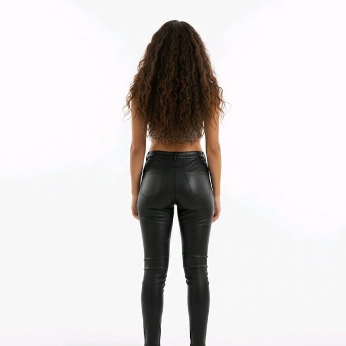 Dames Stoere  Broek -  Slimfit - Leder