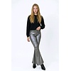 Ziva | Flare Broek in Zilver Metallic