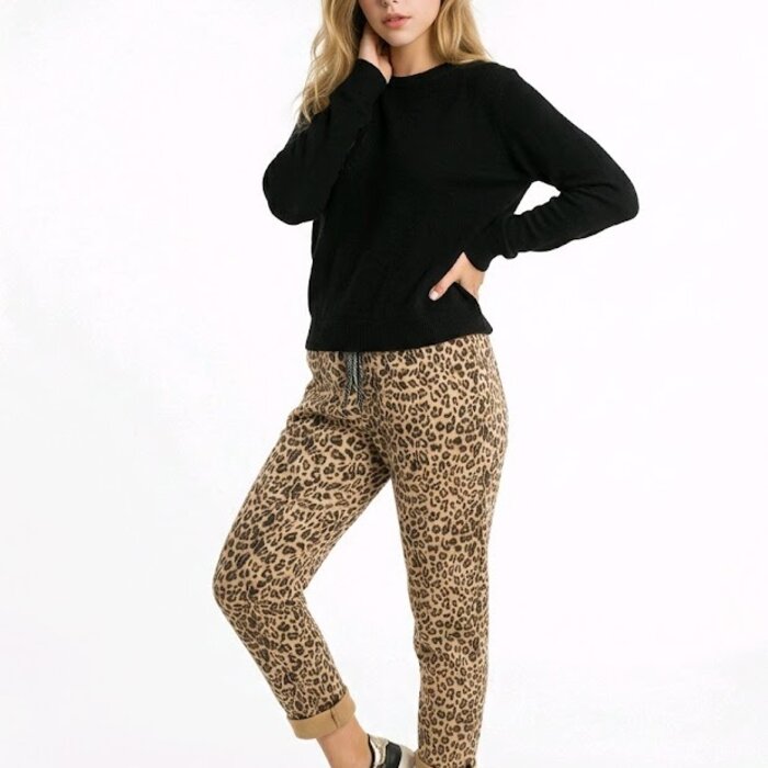 Léonie – Fluweelzachte Luipaard Broek Met Glitterkoord