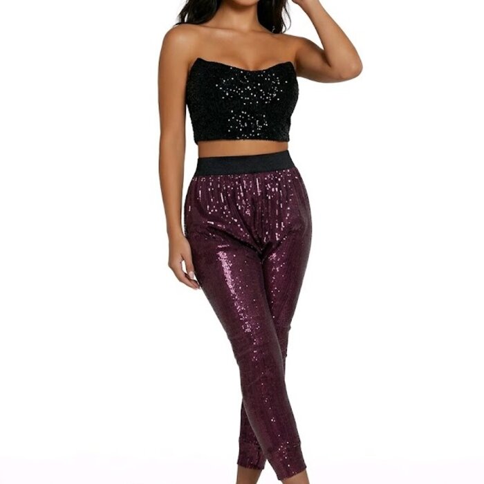 Zara – Bordeaux Harembroek Met Pailletten